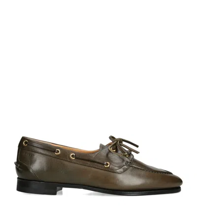 Bally Pathy Glossed Leather Loafers In Green