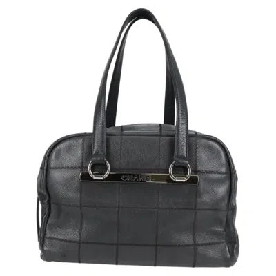 Pre-owned Chanel Square Stitch Shoulder Bag Quilted Caviar Leather Bag () In Black