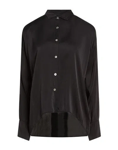 Crossley Woman Shirt Black Size L Silk, Elastane In Black
