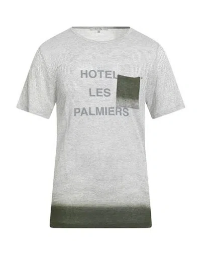 Diktat Man T-shirt Blue Size L Linen, Viscose In Metallic