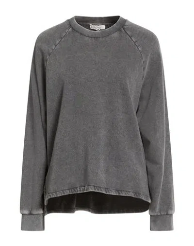Crossley Woman Sweatshirt Charcoal Size L Cotton In Gray