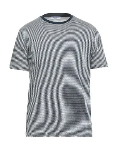 Wool & Co Man T-shirt Navy Size Xxl Linen, Cotton In Black