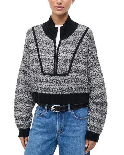Staud Cropped Hampton Sweater In Blue