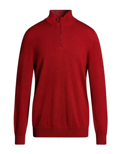Drumohr Man Turtleneck Brick Size 44 Merino Wool In Red