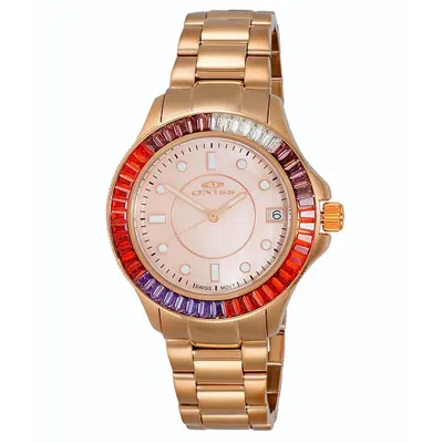 Oniss Women's Crown Ii Salmon Dial Watch In Gold