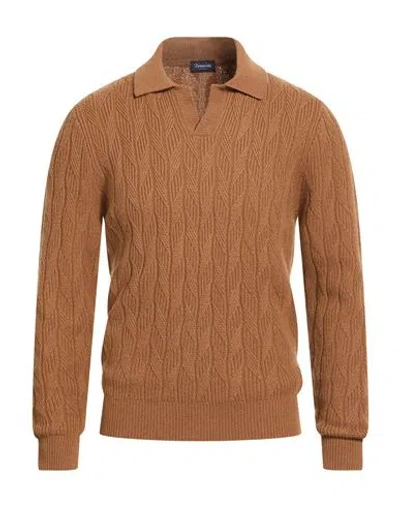 Drumohr Man Sweater Brown Size 40 Lambswool In Brown