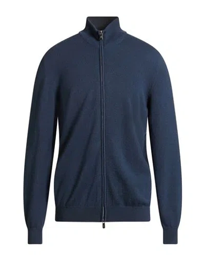 Fedeli Man Cardigan Navy Size 44 Cashmere In Blue