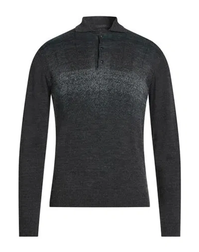 Vneck Man Sweater Charcoal Size 40 Wool, Viscose, Acrylic In Gray