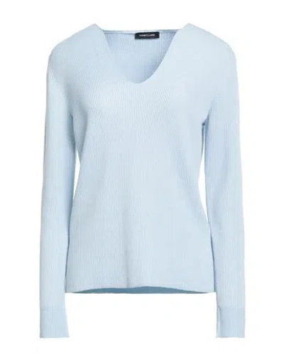 Anneclaire Woman Sweater Sky Blue Size 6 Cotton In Blue