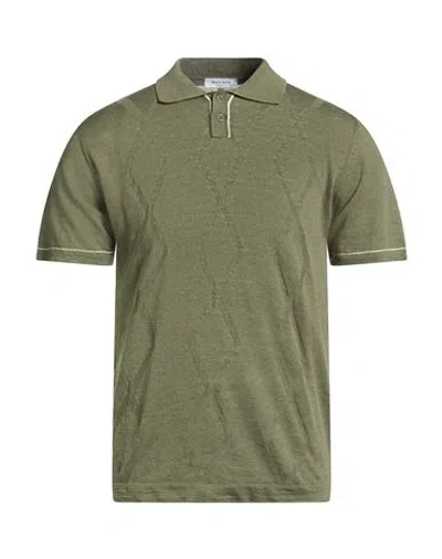 Wool & Co Man Sweater Military Green Size Xxl Linen, Cotton In Green
