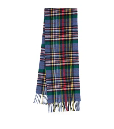 Polo Ralph Lauren Check-pattern Fringed Scarf In Blue