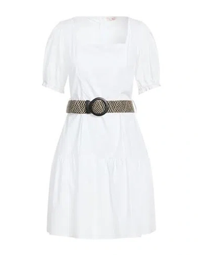 Liu •jo Better Woman Mini Dress White Size 2 Cotton In White