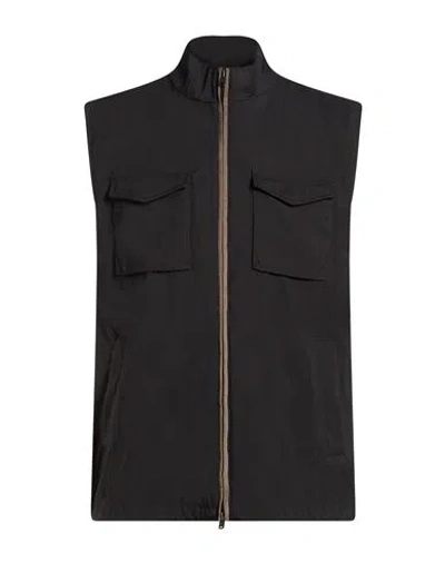 Herno Man Vest Black Size 46 Virgin Wool, Polyamide, Elastane, Polyurethane In Black