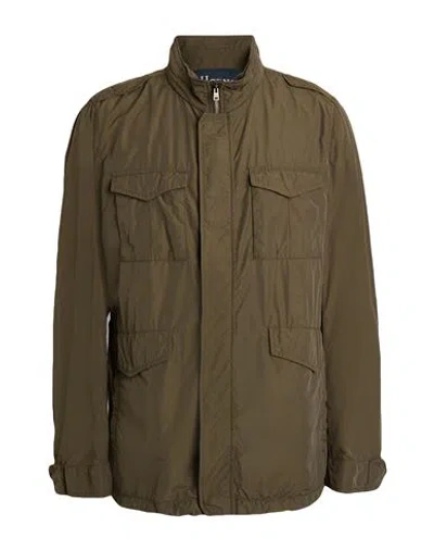 Herno Man Jacket Military Green Size 44 Polyamide, Cotton In Green