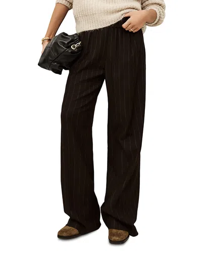 Ba&sh Handrew Pinstripe Elasticated Trousers In Brown