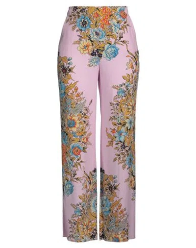 Etro Woman Pants Pink Size 10 Silk In Pink