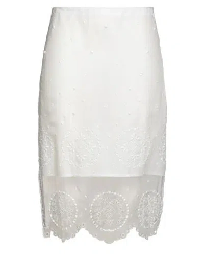 Des_phemmes Woman Midi Skirt White Size 4 Silk In White