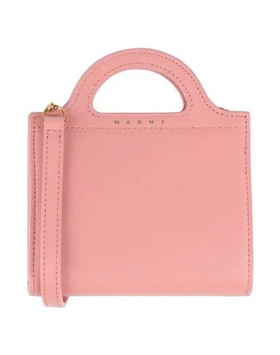 Marni Woman Crossbody Wallet Pink Size - Cow Leather In Pink