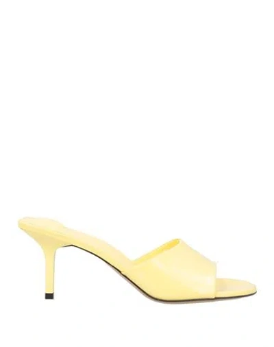 Jacquemus Woman Sandals Pastel Yellow Size 8 Leather