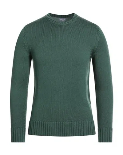 Drumohr Man Sweater Dark Green Size 40 Merino Wool In Green