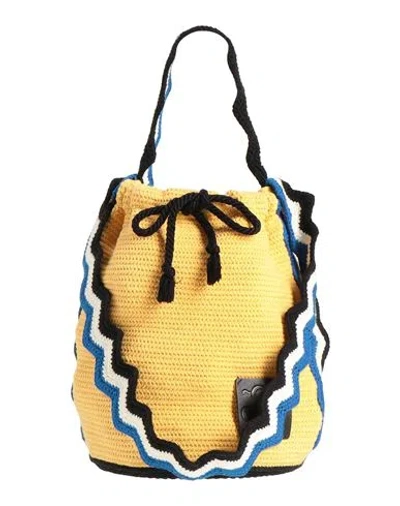 Jil Sander + Woman Handbag Marigold Size - Cotton, Polyamide, Elastane, Calfskin In Yellow