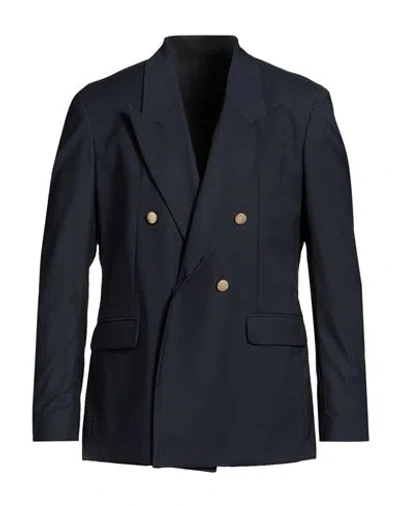 Marsēm Collection Man Blazer Midnight Blue Size 40 Fluorine Fiber, Viscose, Elastane In Black