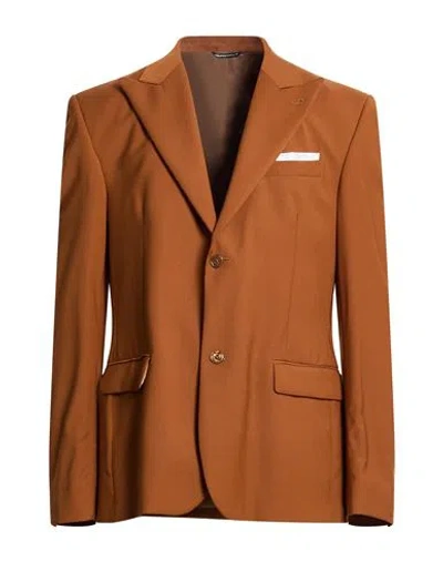 Grey Daniele Alessandrini Man Blazer Brown Size 44 Polyester, Viscose, Elastane In Orange