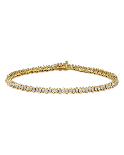 Suzanne Kalan 18k Yellow Gold Diamond Princess Tennis Bracelet In Gold