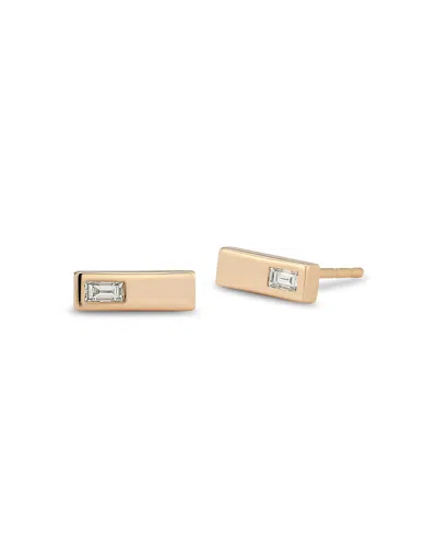 Walters Faith Diamond Baguette Solitaire Rectangle Stud Earrings In 18k Rose Gold, 0.09 Tcw In Gold