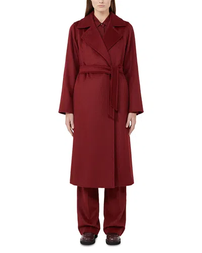 Max Mara Manuela Wool Robe Coat In Burgundy