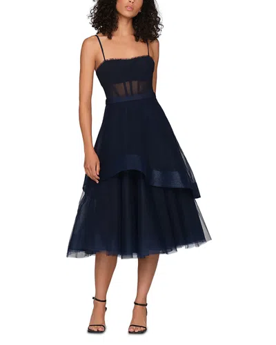 Bcbgmaxazria Corset Midi Dress In Blue