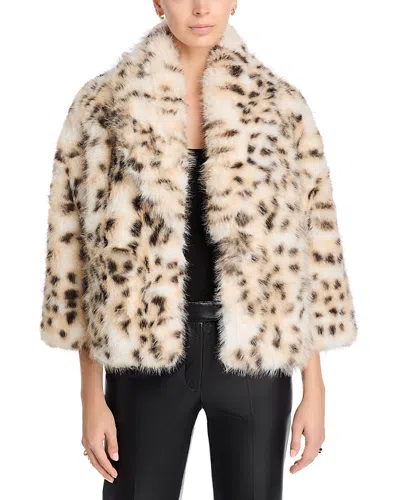 Love Token Faux Fur Jacket In Brown