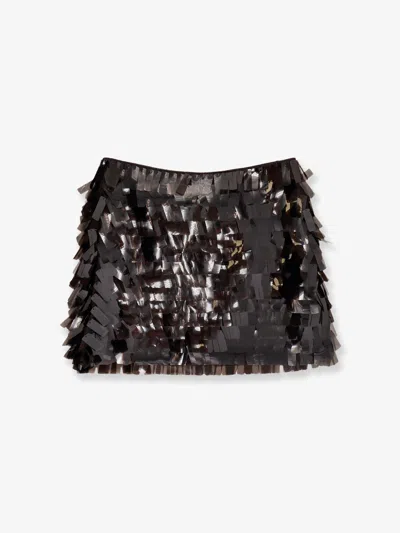 Staud Max Sequin-embellished Mini Skirt In Black