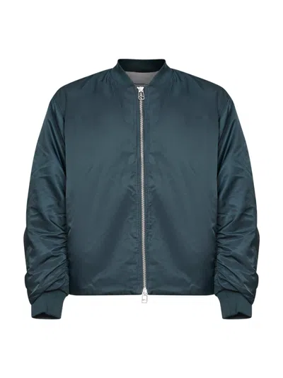Oamc Peacemaker Green Nylon Minimal Bomber Jacket In Green