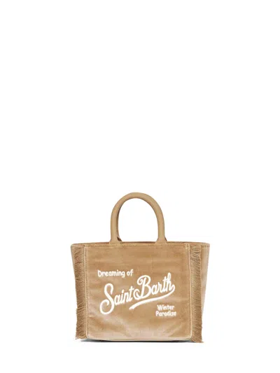 Mc2 Saint Barth Beige Vanity Mini Velvet Handbag