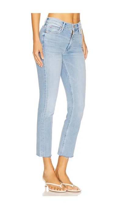 Mother Petite Lil' Mid Rise Dazzler Ankle Fray In Multi