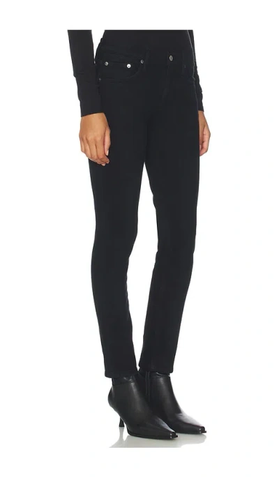 Agolde Cocktail Ankle Low-rise Slim-fit Jeans In Black