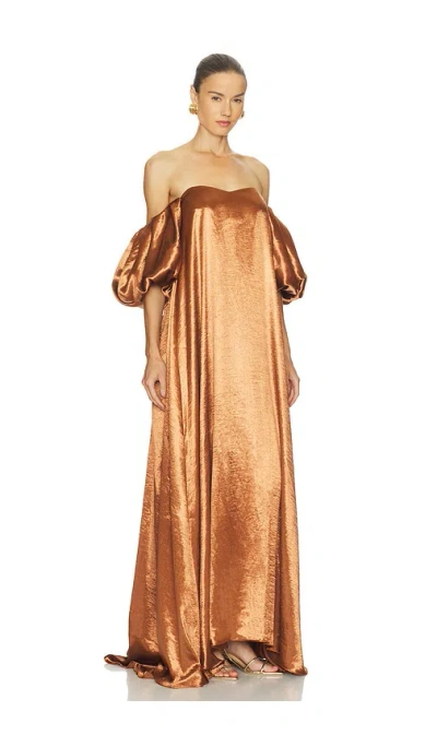 Caroline Constas Palmer Gown Tortoise Shell In Brown