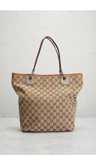Fwrd Renew Gucci Eclipse Tote Bag In Sand
