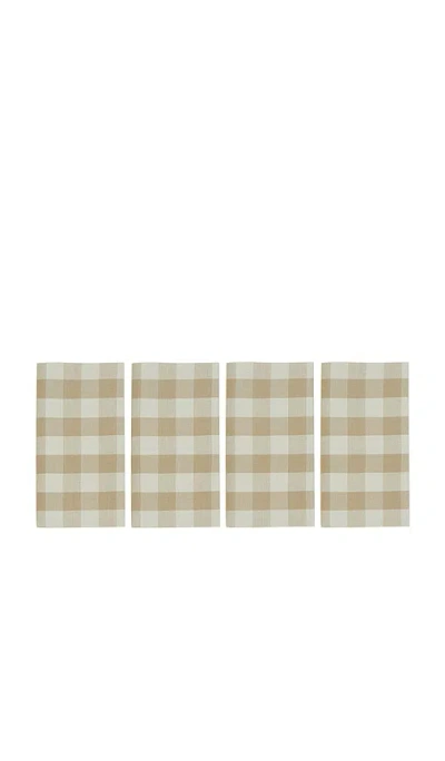 Hawkins New York Essential Gingham Napkins Set Of 4 In White