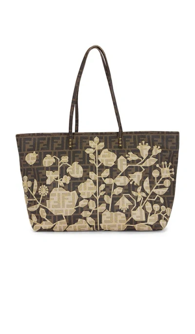 Fwrd Renew Fendi Zucca Roll Tote Bag In Brown