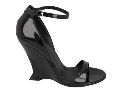 Pre-owned Ferragamo Vidette Wedge Sandals (women's) Sneakers In Black