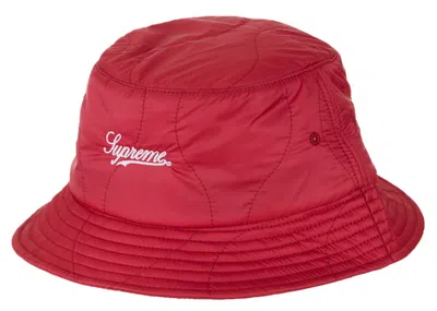 Pre-owned Supreme Quilted Liner Crusher Hat In Red