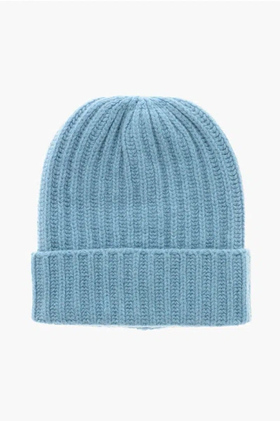 Malo Cashmere And Wool Beanie In Blue