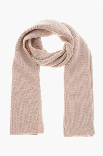 Malo Ribbed Pure Cashmere Scarf In Neutral