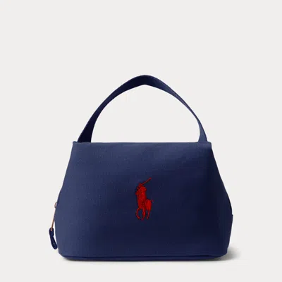 Polo Ralph Lauren Ralph Lauren Big Pony Insulated Canvas Lunch Tote In Blue
