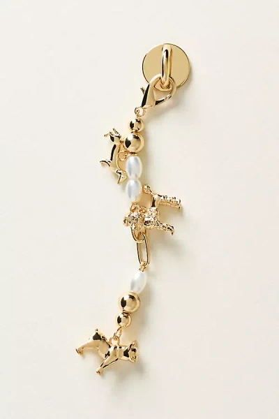 By Anthropologie Beaded Phone Charm In Gold