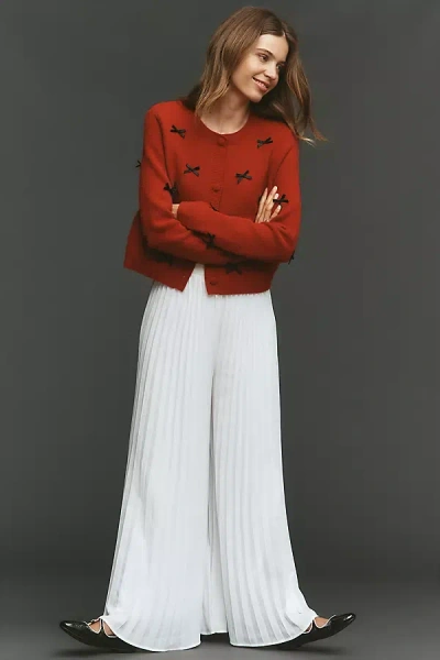 Blithe Pleated Wide-leg Pants In White