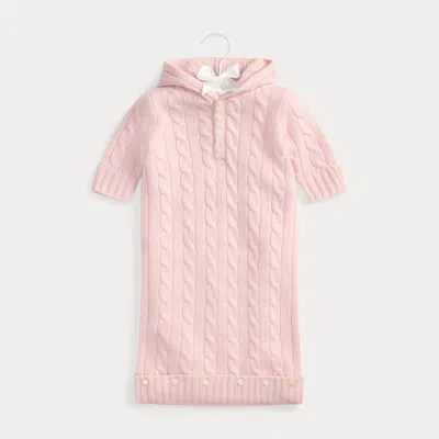Ralph Lauren Cable-knit Cashmere Bunting In Pink