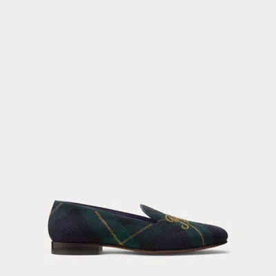Ralph Lauren Alonzo Plaid Wool-blend Slipper In Green
